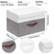 Collapsible Storage Bin, Cube Organizer Basket, Fabric Box with Lids, Washable and Leather Handle, for Home, Closet, White/Grey, 13.0''Lx9.0''Wx7.9''H, 1-Pack, SNK024WGS-1
